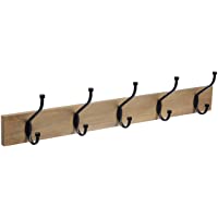 Amazon Basics - Perchero de montaje en pared- Marrón Barnwood
